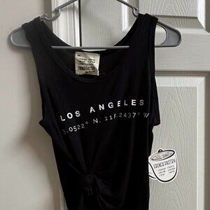 French Pastry Black Ribbed Los Angeles Tank Top